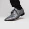 Marco Di Milano "Tulum" Grey Genuine Caiman Crocodile Dress Shoes