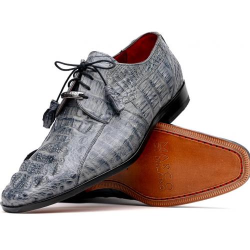 Marco Di Milano "Tulum" Grey Genuine Caiman Crocodile Dress Shoes
