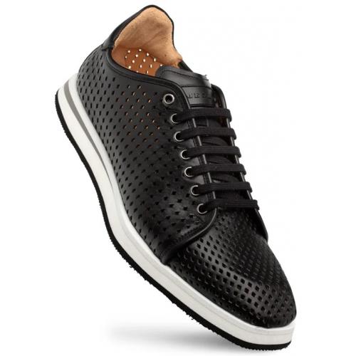 Mezlan "Luce" Black Genuine Perforated Leather Sneaker 21154.