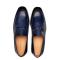 Mezlan Blue Genuine Textured Patina Deerskin With Contrast Braided Stitching Loafer E21099.