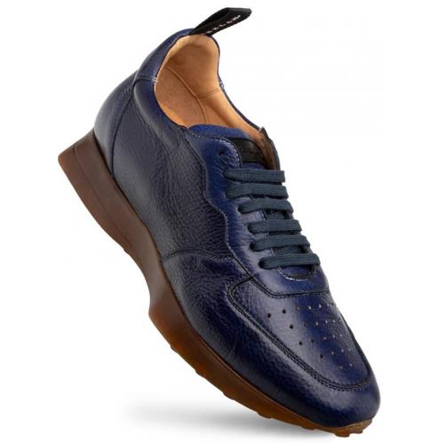 Mezlan "Gerardo" Blue Genuine Deerskin Leather Sneaker 21135.