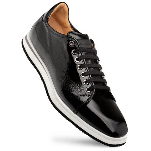 Mezlan "Cartuja" Black Genuine Shiny Calf Leather Sneaker 21153.