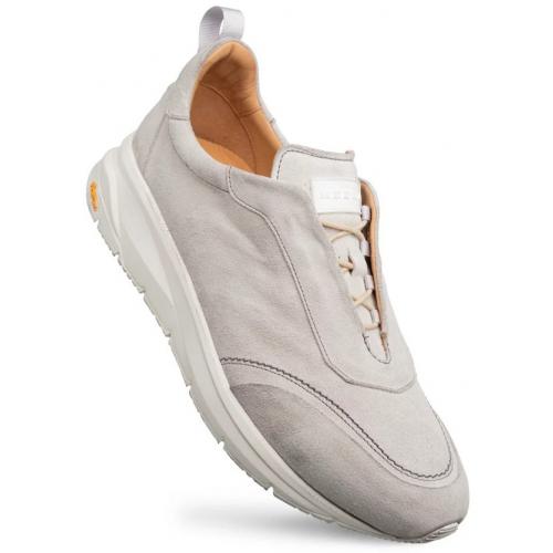 Mezlan "Alcoy" Grey Genuine Suede Leather Slip-On Sneaker 21118.