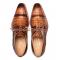 Mezlan "Giovane" Camel Genuine Crocodile Derby Shoes 50032-F.