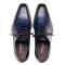 Mezlan "Cupula" Blue Genuine Calfskin Leather Whole-Cut Oxford Shoes 20933.