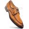 Mezlan "Fratello" Cognac Genuine Soft-Textured Deerskin Leather Laceup Shoes 20937.