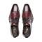 Mezlan "Soka" Burgundy Genuine Calfskin And Deerskin Combination Leather Lace-Up Shoes 15089.