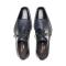 Mezlan "Soka" Blue Genuine Calfskin And Deerskin Combination Leather Lace-Up Shoes 15089.