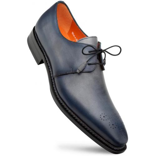 Mezlan "Principe" Grey / Rust Genuine Calfskin Leather Derby Shoes 20842.