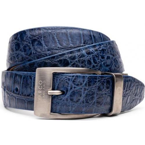 Mezlan Antinque Navy Genuine Alligator Belt.