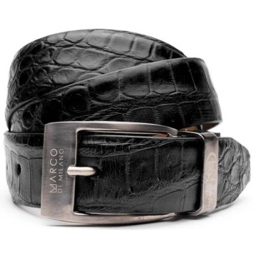 Mezlan Black Genuine Alligator Belt.