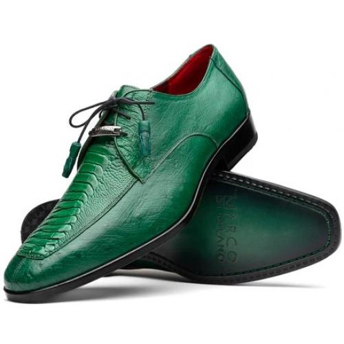 Marco Di Milano ''Andretti'' Green Genuine Ostrich Leg Dress Shoes
