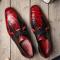Marco Di Milano ''Anzio'' Black Cherry Genuine Alligator and Calfskin Dress Shoes