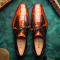Marco Di Milano ''Anzio'' Brandy Genuine Alligator and Calfskin Dress Shoes