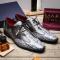 Marco Di Milano ''Anzio'' Newspaper / Grey Genuine Alligator and Calfskin Dress Shoes