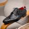 Marco Di Milano ''Apricena'' Black Genuine Caiman Crocodile Dress Shoes