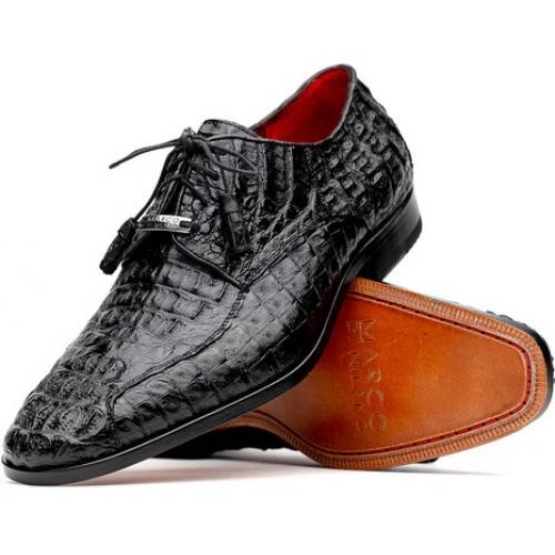 Marco Di Milano ''Apricena'' Black Genuine Caiman Crocodile Dress Shoes