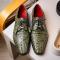 Marco Di Milano ''Apricena'' Green Genuine Caiman Crocodile Dress Shoes