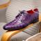 Marco Di Milano ''Cancun'' Purple Genuine Hornback Caiman Crocodile Dress Shoes