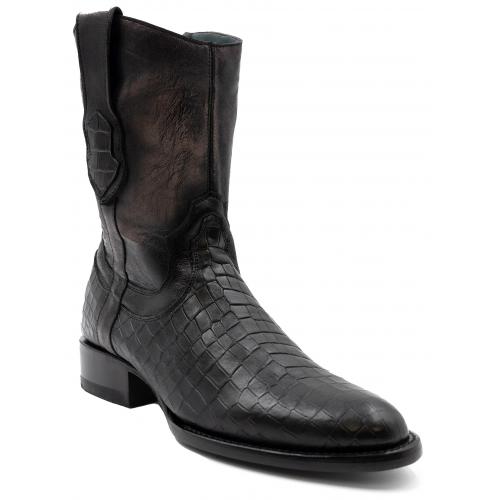 Ferrini "Winston" Black Genuine Full Grain Leather Round Toe Cowboy Boots  24713-04