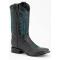 Ferrini "Blaze" Black Genuine Full Grain Leather Square Toe Cowboy Boots 13293-04