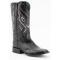 Ferrini "Jesse" Black Alligator Print Leather Square Toe Cowboy Boots 43593-04