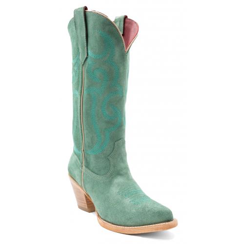 Ferrini Ladies "Quinn" Sea Foam Grain Leather Narrow Square Toe Cowgirl Boots 84861-51