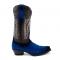 Ferrini Ladies "Roughrider" Electric Blue Full Grain Leather Snipped Toe Cowgirl Boots 84361-17