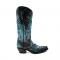 Ferrini Ladies "Masquerade" Electric Blue Full Grain Leather Snipped Toe Cowgirl Boots 84561-17