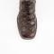 Ferrini Womens "Bronco" Chocolate Pirarucu Print Leather Square Toe Cowboy Shoes 93393-09