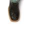 Ferrini Ladies"Stampede" Black / Teal Caiman Print Leather SquareToe Cowgirl Boots 90393-50