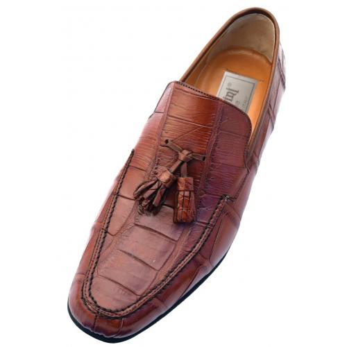 Ferrini Cognac Genuine Alligator Dress Shoes F3918