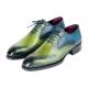 Paul Parkman Blue / Green Genuine Leather Goodyear Welted Oxford Dress Shoes 5364-GBL