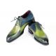 Paul Parkman Blue / Green Genuine Leather Goodyear Welted Oxford Dress Shoes 5364-GBL