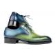 Paul Parkman Blue / Green Genuine Leather Goodyear Welted Oxford Dress Shoes 5364-GBL