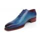 Paul Parkman Blue / Turquoise Genuine Leather Goodyear Welted Whole Cut Oxford Dress Shoes 044TRQ