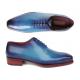 Paul Parkman Blue / Turquoise Genuine Leather Goodyear Welted Whole Cut Oxford Dress Shoes 044TRQ