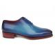 Paul Parkman Blue / Turquoise Genuine Leather Goodyear Welted Whole Cut Oxford Dress Shoes 044TRQ