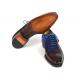 Paul Parkman Brown & Blue Genuine Leather Goodyear Welted Men's Oxford Dress Shoes  081-B35