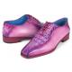Paul Parkman Purple Genuine Croco Textured Leather Bicycle Toe Oxford Dress Shoes 94-277