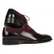 Paul Parkman Burgundy Suede / Black Patent Leather Oxford Dress Shoes 17BUR85