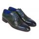 Paul Parkman Blue / Green Men's Cap-Toe Oxford Dress Shoes 078-BLU-GRN