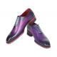 Paul Parkman Purple Hand-Painted Genuine Leather Goodyear Welted Wholecut Oxfords Dress Shoes 044PRP