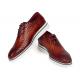 Paul Parkman Brown Genuine Woven Leather Oxford Dress Shoes 182-RDH-BRW