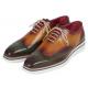 Paul Parkman Green / Camel Genuine Leather Men's Smart Wingtip Oxford Casual Shoes 188-GRN-CML