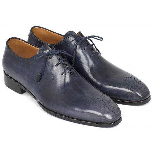 Paul Parkman Navy Genuine Leather Wholecut Oxford Dress Shoes KR254NVY