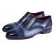 Paul Parkman Blue / Navy Genuine Leather Men's Cap Toe Oxford Dress Shoes 024-NVYBLU