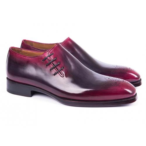 Paul Parkman Purple /Gray Genuine Leather Men's Side Lace Oxford Dress Shoes 846F11