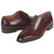 Paul Parkman Dark Bordeaux Genuine Leather Hand-Painted Men's Goodyear Welted Oxford Dress Shoes 35BRD25