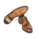 Paul Parkman Green / Brown Genuine Leather Men's Cap Toe Oxford Dress Shoes 266GB79